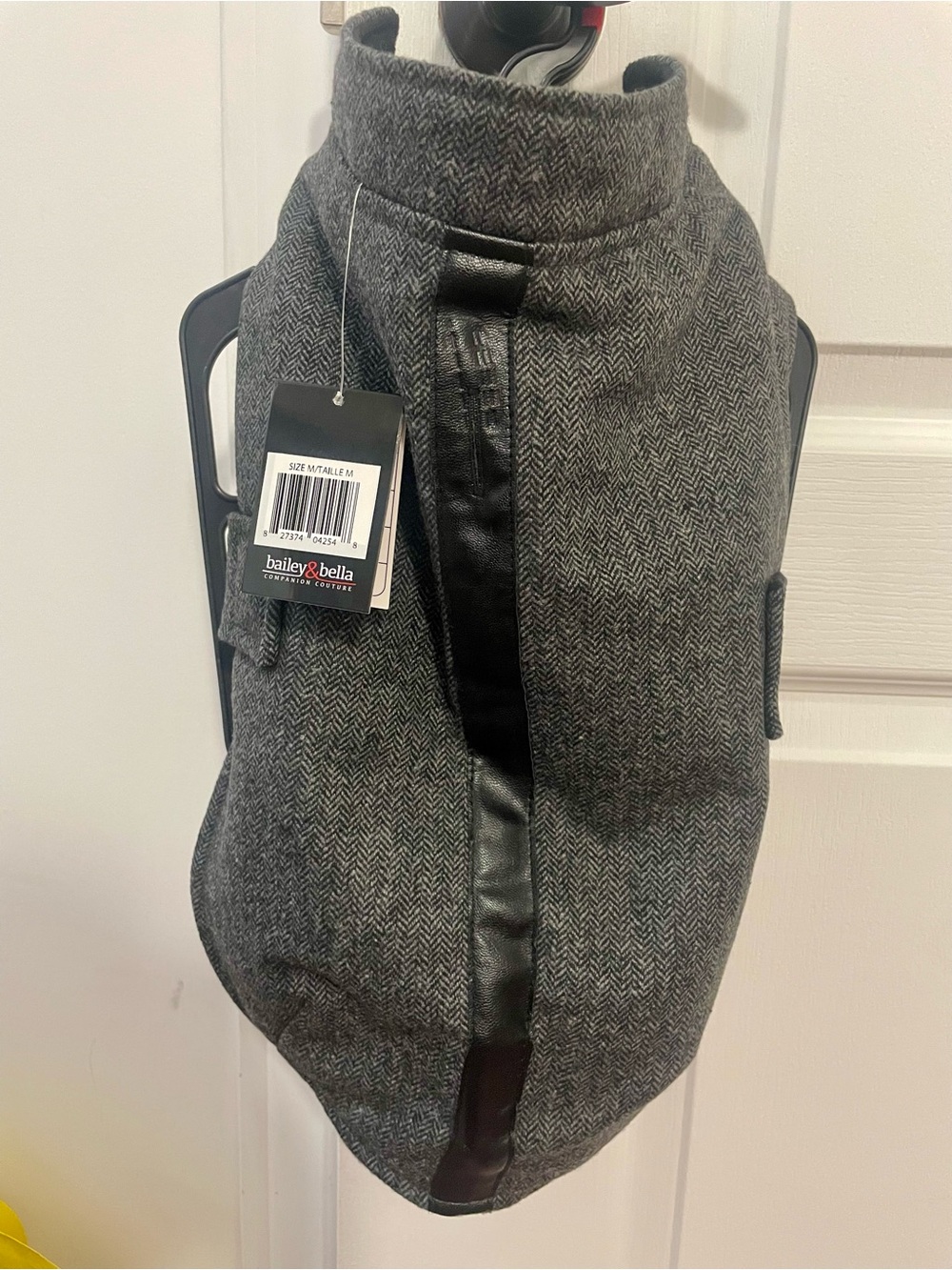 NWT Bailey & Bella Dog’s Gray Herringbone Wool-Blend Vest Size Medium